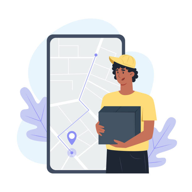 istock Young man courier with a parcel in his hands, delivery of goods from the online store 1312313560