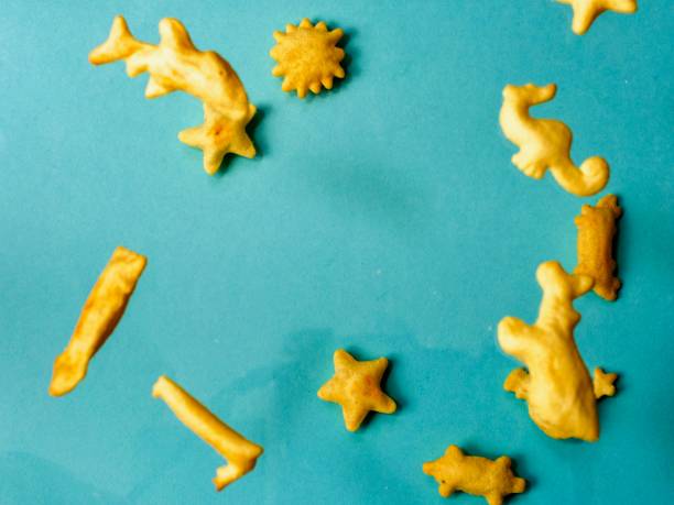 Retro style baked ocean themed snacks