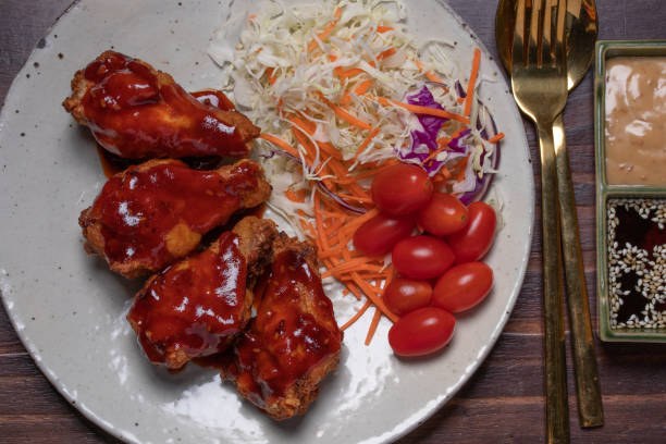 istock Korean Fried Chicken with Gochujang Sauce Spicy Sauce 1312318765