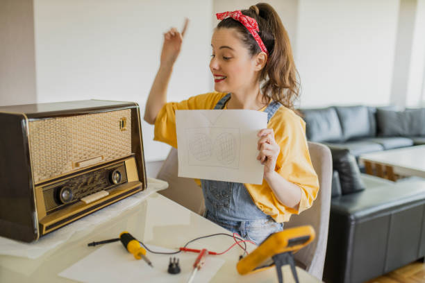 istock Female  Electrician Engineer Working at home 1312320557