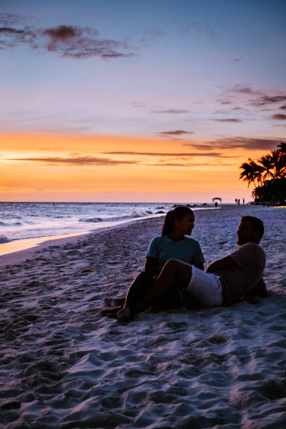 istock Divi Dive Trees on the shoreline of Eagle Beach in Aruba 1312323754