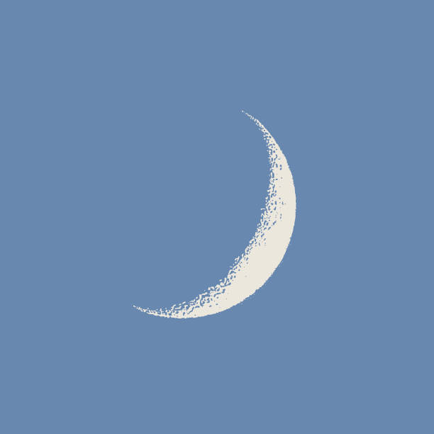 Moon, Crescent Stipple illustration of a crescent moon crescent moon stock illustrations