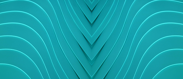 Turquoise blue artistic curving lines for abstract background or Banner