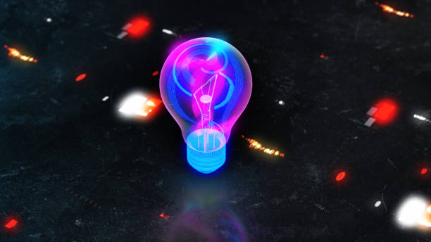 istock Technological Background With a Lamp in the Center, Technological Ideas, Innovation 1312330547