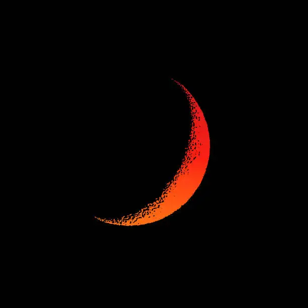 Vector illustration of Moon, Crescent