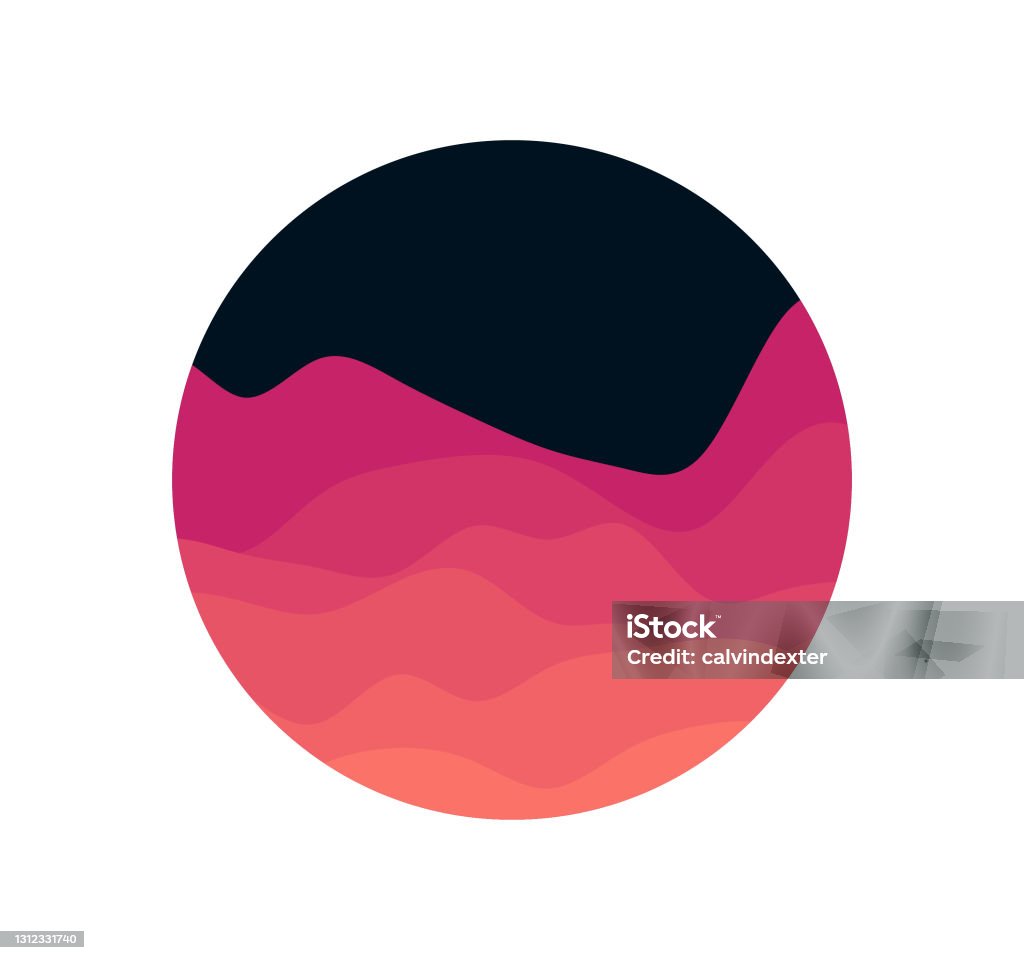 Smooth Rounded Shapes Round Shape With Smooth Waves Stock Illustration - Download Image Now ...