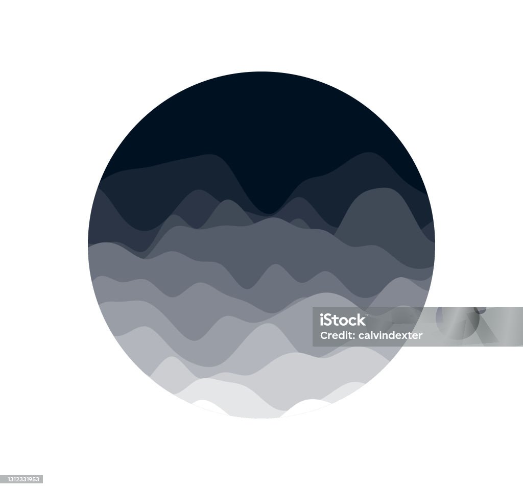 Smooth Rounded Shapes Round Shape With Smooth Waves Stock Illustration - Download Image Now ...