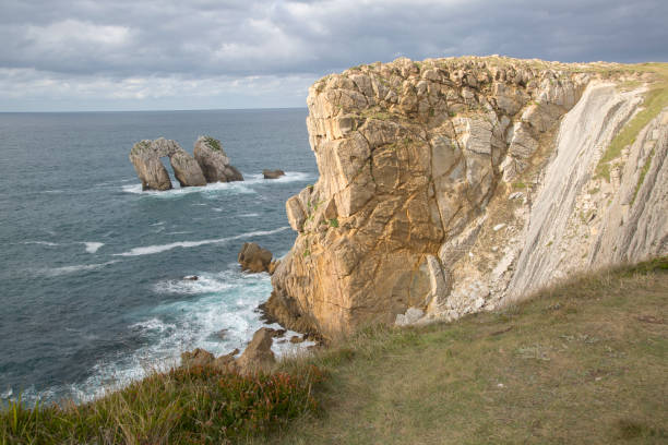 istock Cliffs and Rocks at Portio Beach, Santander, Cantabria 1312332961