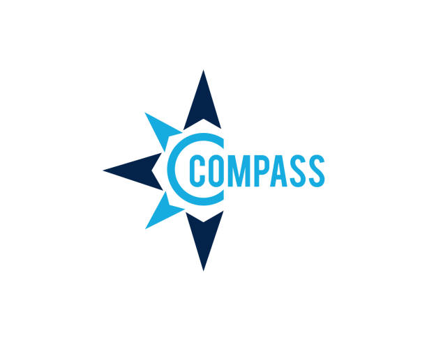 illustrazioni stock, clip art, cartoni animati e icone di tendenza di vettore di progettazione dell'icona del logo compass - direction drawing compass map work tool