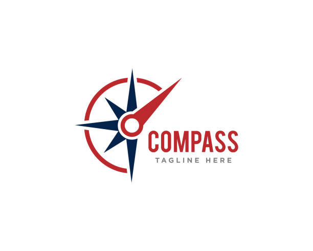 illustrations, cliparts, dessins animés et icônes de vecteur de conception d’icône de logo de boussole - compass drawing compass map cartography