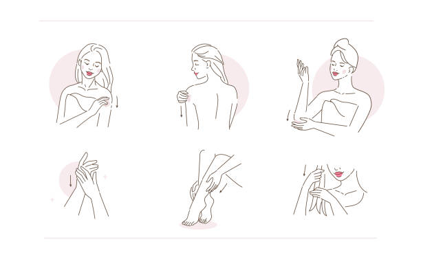 바디 케어 - massage creme stock illustrations