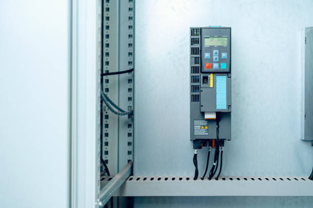 istock Close up of control panel in industrial production factory 1312342144