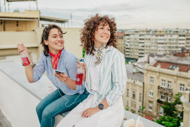 istock Best friends spend time together on the roof 1312343486