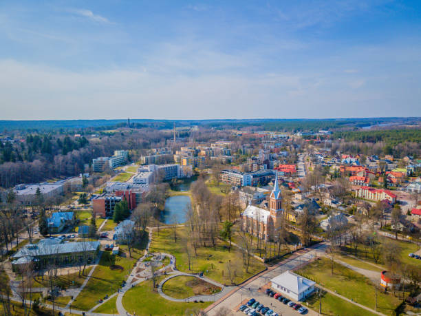 istock Panoramic view of Birstonas resort, Lithuania 1312343568