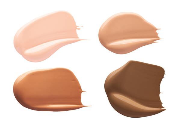 istock Smudged make-up gradient texture palette creamy matte beige concealer foundation CC or BB-cream powder on white isolated background 1312361007