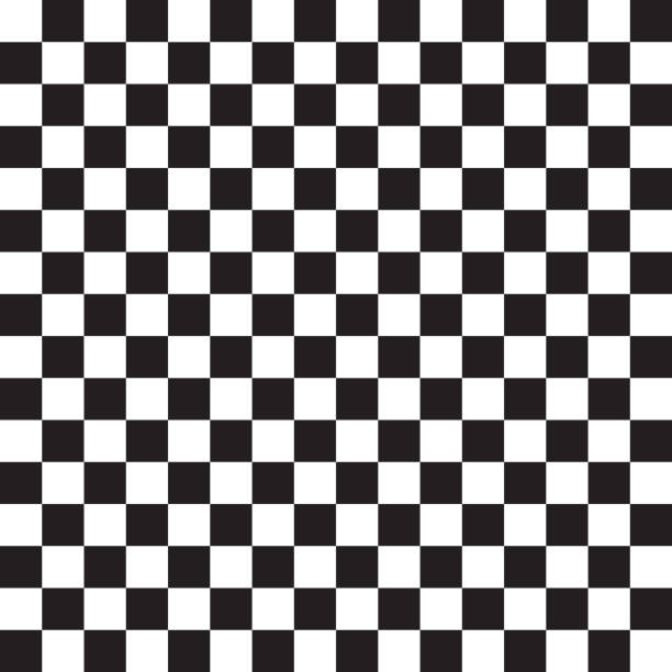 Vector seamless pattern of chess board checkered texture Vector seamless pattern of chess board checkered texture isolated on white background ska stock illustrations