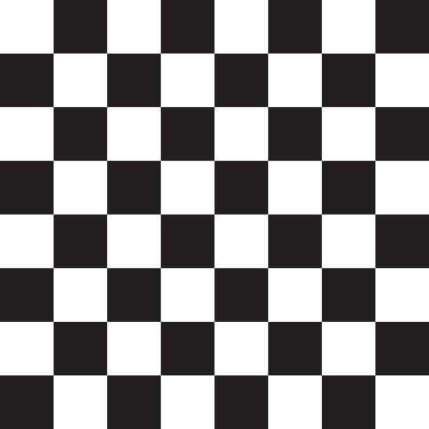 Vector seamless pattern of black chess board checkered texture Vector seamless pattern of black chess board checkered texture isolated on white background ska stock illustrations