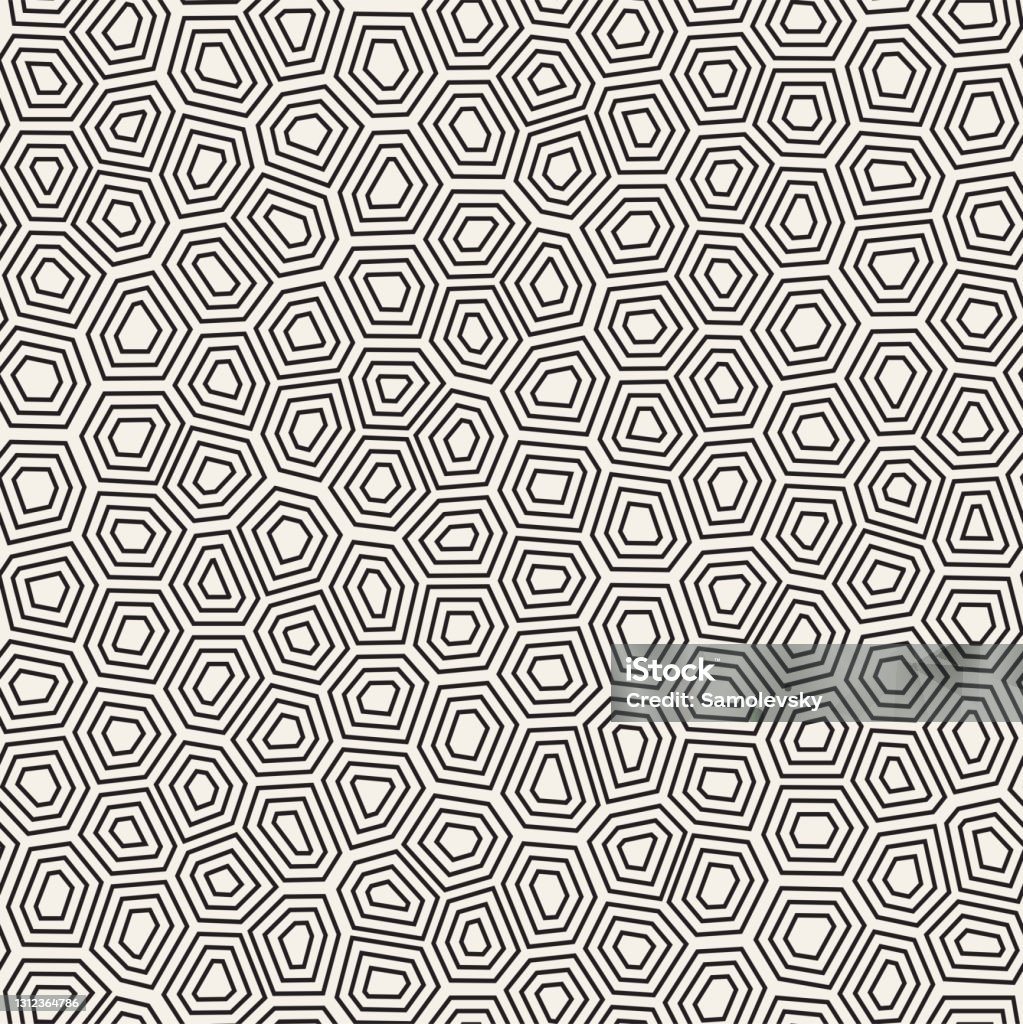 Tortuous Pattern Seamless Irregular Lines Vector Mosaic Pattern Abstract Chaotic ...