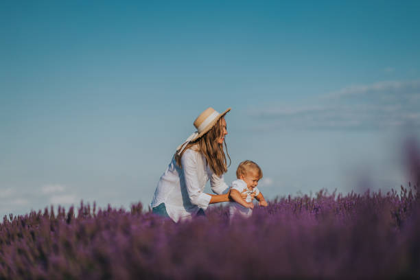 istock Sunshine and smiles at the lavender field 1312371639