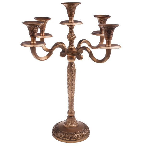 istock A Vintage Antique Silver Candlestick on White Background 1312375104