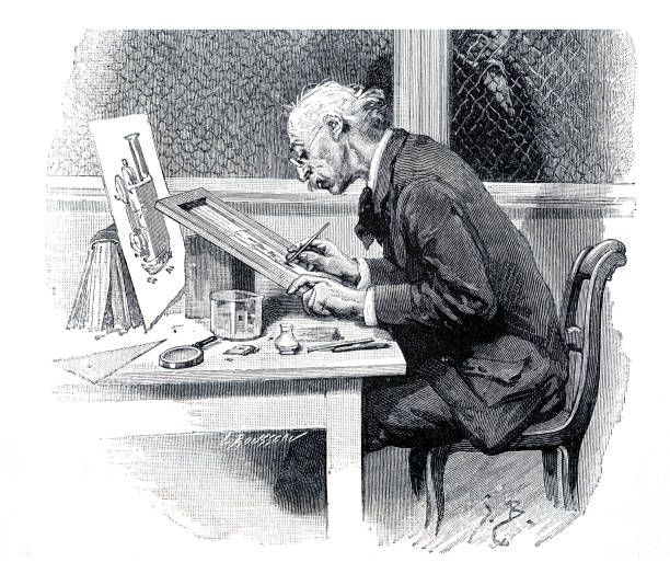 illustrations, cliparts, dessins animés et icônes de modèle de dessin d’homme au bureau 1893 - ère moderne