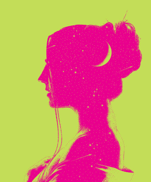 istock Beautiful woman with stars and moon 1312383185