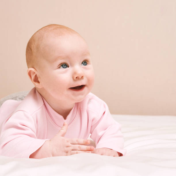 istock Cute small boy lying at bed. Childhood concept 1312386219