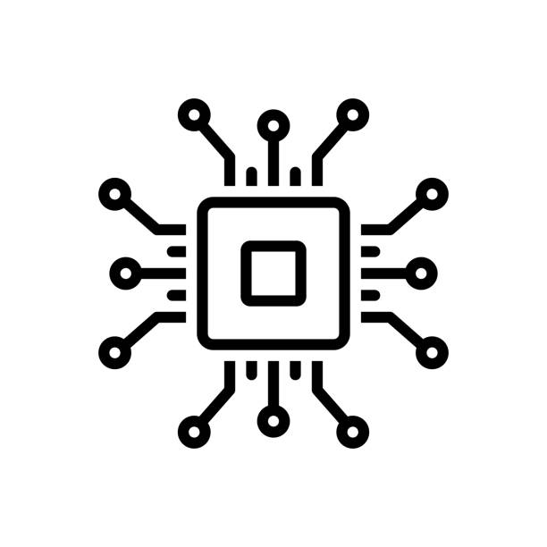 ilustrații de stoc cu cip digital - cip