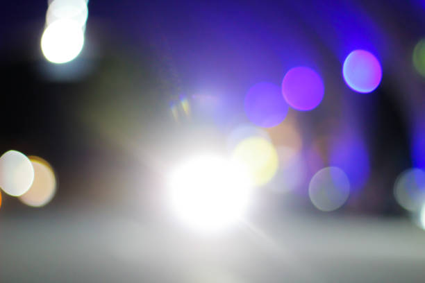 istock Purple vehicle effect bokeh lights 1312389485