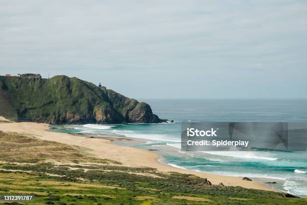 Point Sur Lighthouse Beach In Big Sur 1000 Am Stock Photo - Download Image Now - Central Coast Regional District, California, Beach