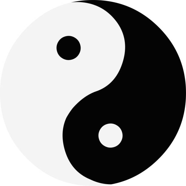 векторная иллюстрация символа инь ян - yin yang symbol yin yang ball zen like symbol stock illustrations