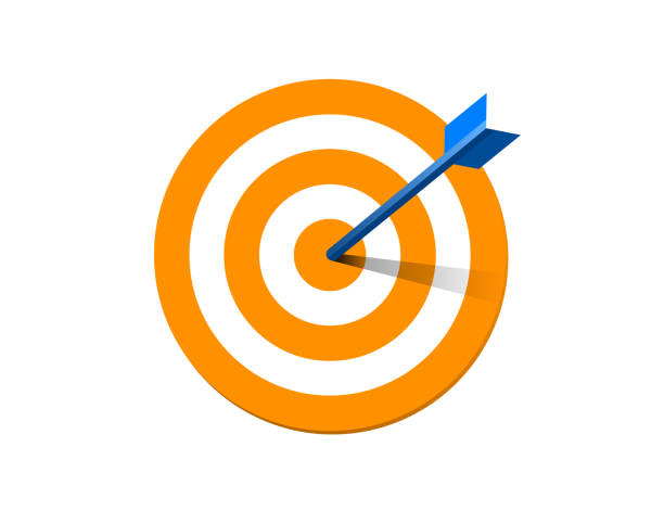 ilustraciones, imágenes clip art, dibujos animados e iconos de stock de símbolo objetivo - target dart shooting business