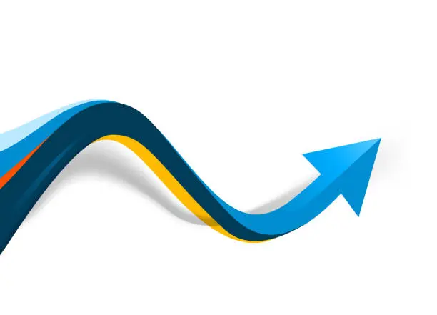 Vector illustration of wavy arrow