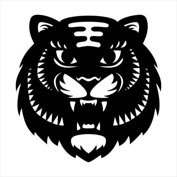 Vector illustration of Tiger Head, Tiger, papercut tiger, chinese zodiac, year of the tiger, lunar new year, 2022, 2034