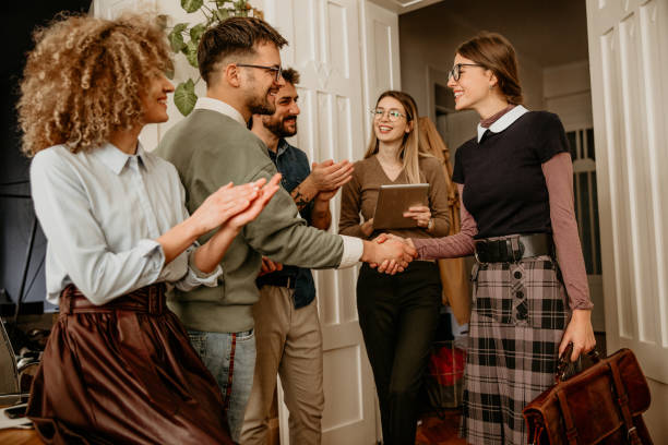 istock Welcoming new colleague 1312402467