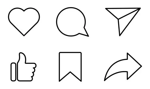Vector illustration of Set of social media icons