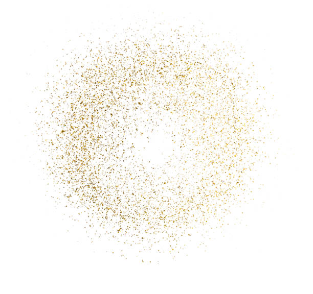 istock Golden splash or glittering spangles round frame with empty center. Golden glittering circle. 1312414959