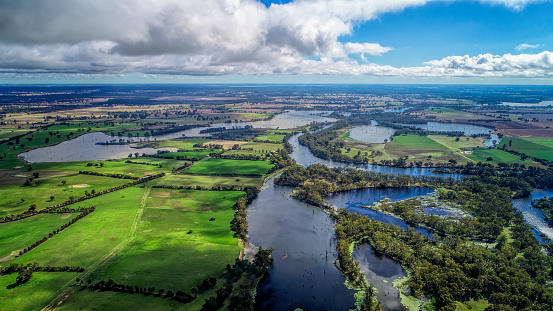 Aerial view of Lake Nagambie and the Goulburn River