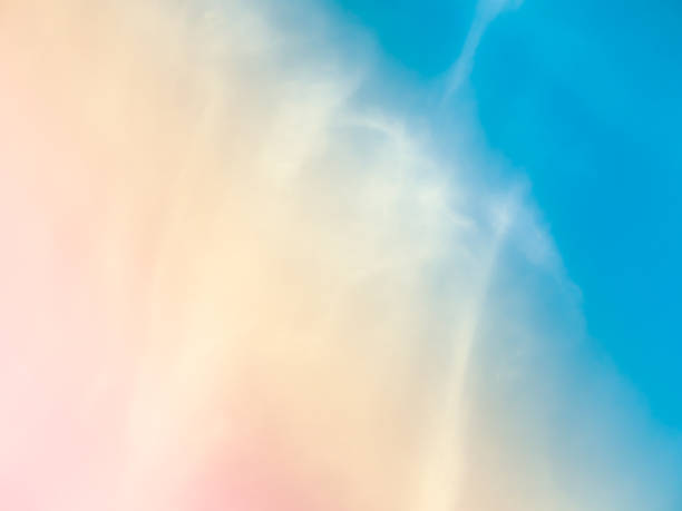 istock Cloud sky pastel abstract gradient blurred. soft focust canopy pink, blue, orange. wallpaper or background sweet soft landscape. 1312415342
