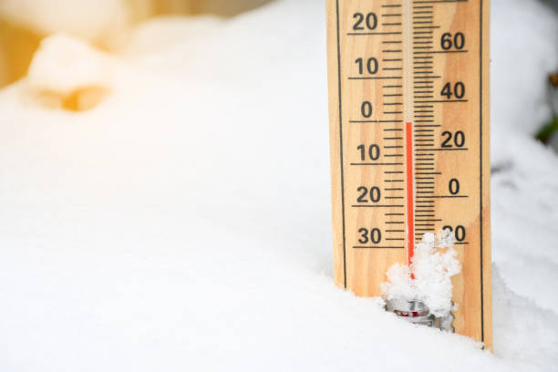 istock Thermometer in winter garden present temperatures under zero degrees, background white snow,winter's life in europe in frosty and the weather is very cold . Abstract backgroundv 1312416510