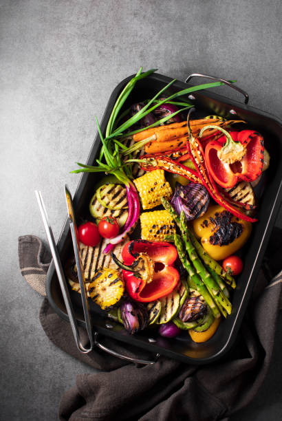 istock Freshly grilled vegetables in a grilling sheet pan 1312417519