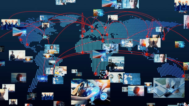 istock Social networking service. Streaming video. communication network. 3D illustration. 1312417748