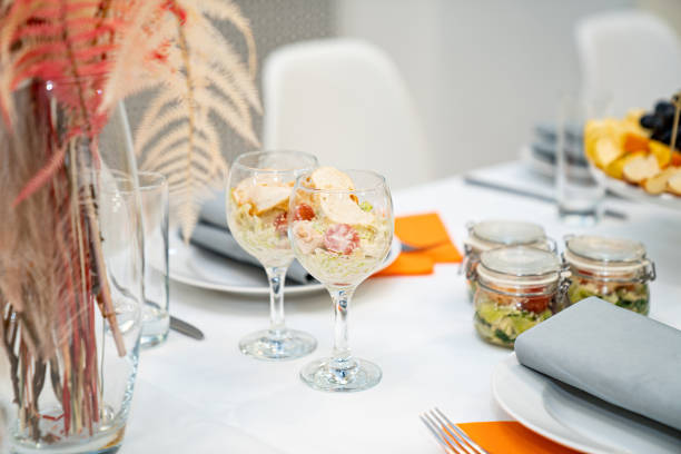 istock salad in a glass. comfortable serving of the buffet table. 1312420747