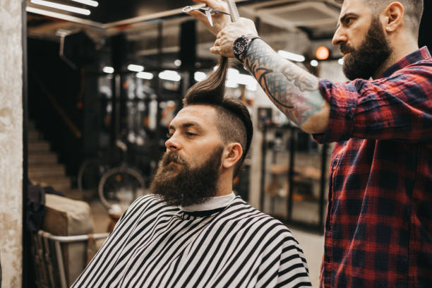 istock Man at hair salon 1312423034