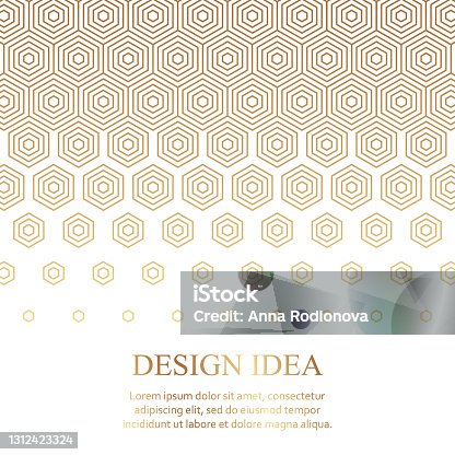 istock Geometric background with golden hexagons or honeycombs on a white background. 1312423324