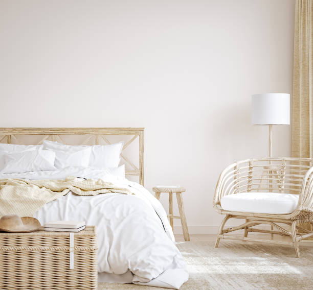 istock Farmhouse style bedroom interior background 1312424849