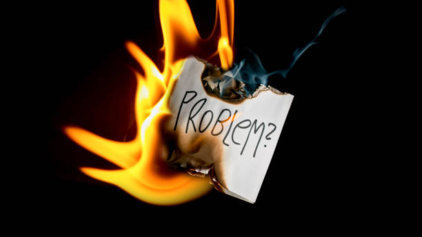 istock Close-up of white paper with inscription 'PROBLEM' 1312427628