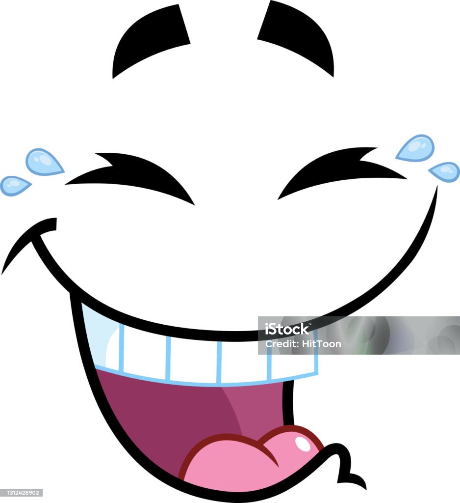 Laugh Cartoon Funny Face With Smiley Expression Stock Illustration ...