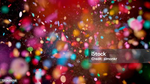 Closeup Of Confetti Stock Photo - Download Image Now - Confetti, Celebration, Party - Social Event