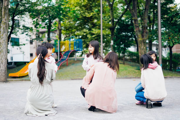 istock Children running with their mothers 1312429927